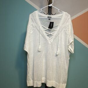 TORRID Crochet Tassel Blouse Women's Plus Sized 3‎ New With Tags Bohemian Linen